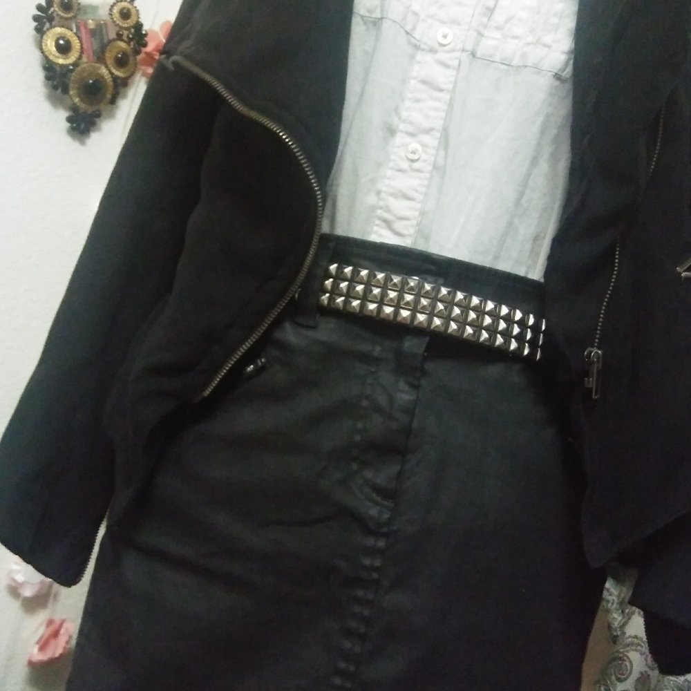 Ann Taylor Loft Black Jean Skirt